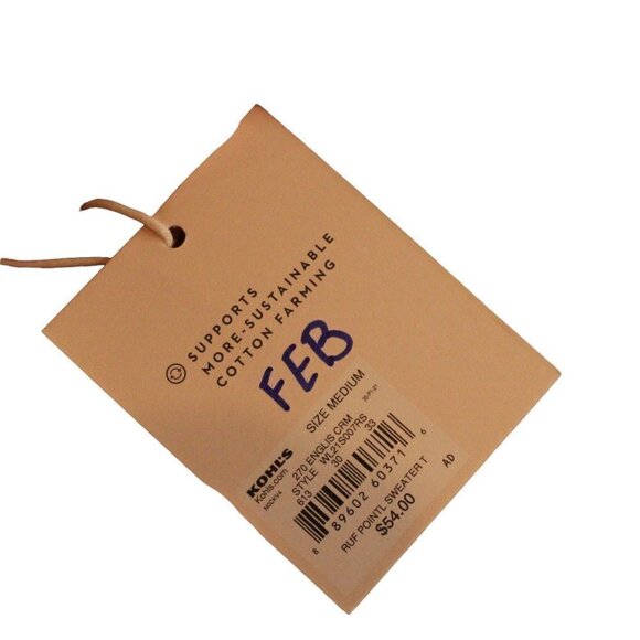 NWT LC Lauren Conrad Cream Women's M Crotchet Knit 3/4 Sleeve Top with Ruffles - Picture 8 of 8